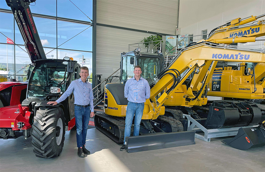 Scantruck nøjes ikke med at vise nye maskiner på Have & Landskab. Der er også to nye sælgere med i pakken til Slagelse. Daniel Susgaard (til venstre) og Kenneth Knøfler debuterer begge for Scantruck ved Have & Landskab.