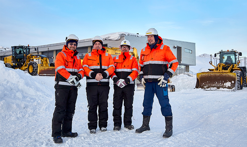 KTI Råstofskolens fire certificerede ASAS-instruktører. Fra venstre er det Knud Jakobsen, Qillaq Lennert, Kim Heilmann og Nikolaj Møller. 